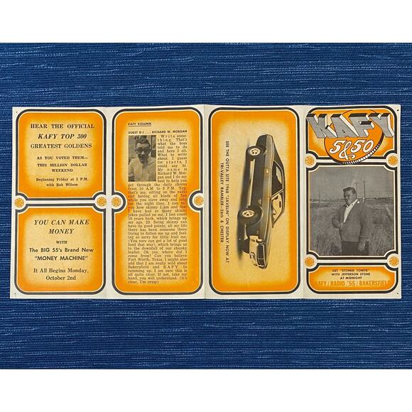 VTG 1967 Radio Station KAFY Music Survey Bakersfield California 1968 AMC Javelin - Picture 2 of 3